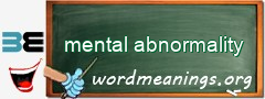 WordMeaning blackboard for mental abnormality